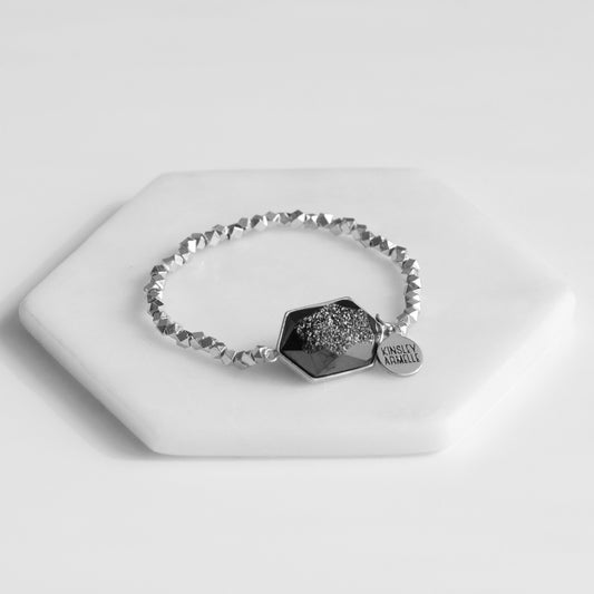 Andrea Collection - Silver Raven Quartz Bracelet