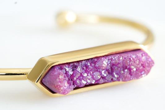 Bangle Collection - Magenta Quartz Bracelet (Unique)
