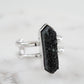 Bangle Collection - Silver Parvus Raven Quartz Ring