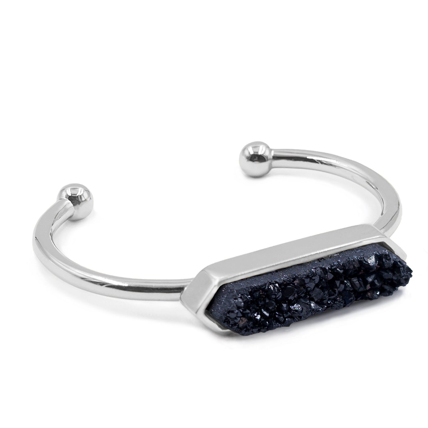 Bangle Collection - Silver Raven Quartz Bracelet
