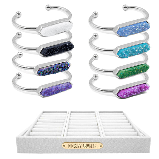 Bangle Collection - Silver Quartz Collectors Set