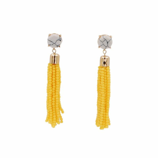Tassel Collection - Canary Beaded Earrings