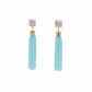 Tassel Collection - Baby Blue Glass Beaded Earrings