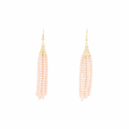 Tassel Collection - Roseate Glass Beaded Earrings