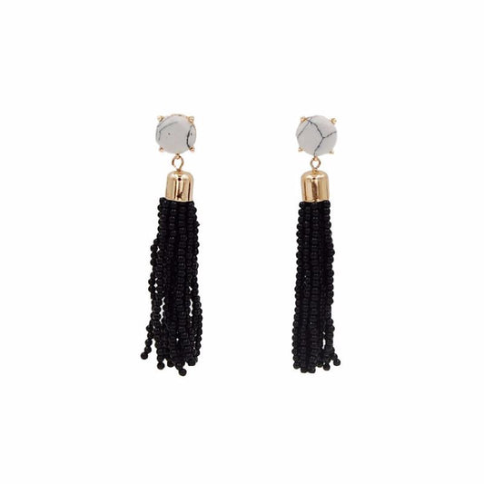 Tassel Collection - Raven Beaded Earrings