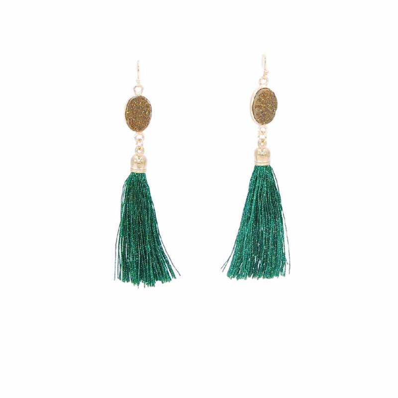 Fringe Collection - Jade Drop Earrings