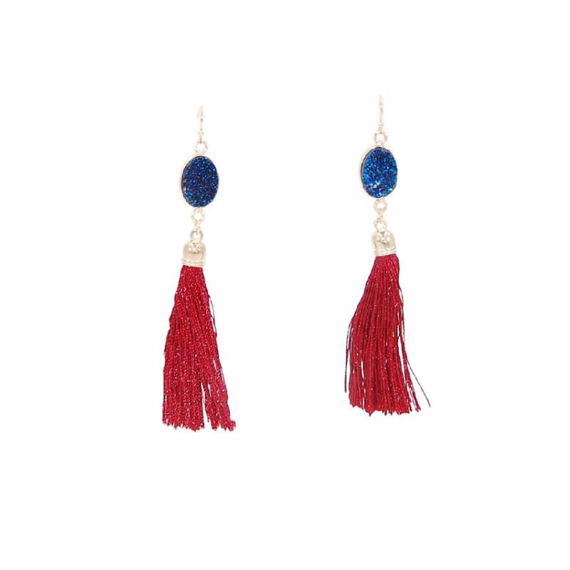 Fringe Collection - Crimson Drop Earrings