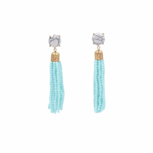 Tassel Collection - Mint Beaded Earrings
