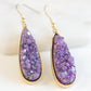 Druzy Collection - Royal Quartz Drop Earrings (Unique)