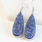 Druzy Collection - Silver Denim Quartz Drop Earrings