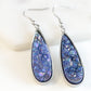 Druzy Collection - Silver Denim Quartz Drop Earrings (Unique)
