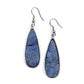 Druzy Collection - Silver Denim Quartz Drop Earrings (Unique)