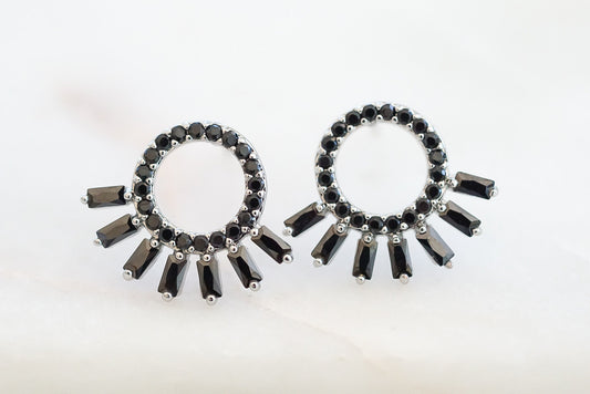 Finley Collection - Silver Raven Earrings