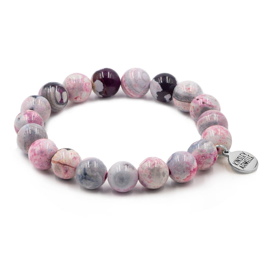 Gabrielle Collection - Silver Fuchsia Ash Bracelet