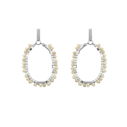 Glam Collection - Silver Khaki Earrings
