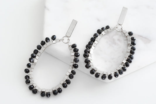 Glam Collection - Silver Raven Earrings