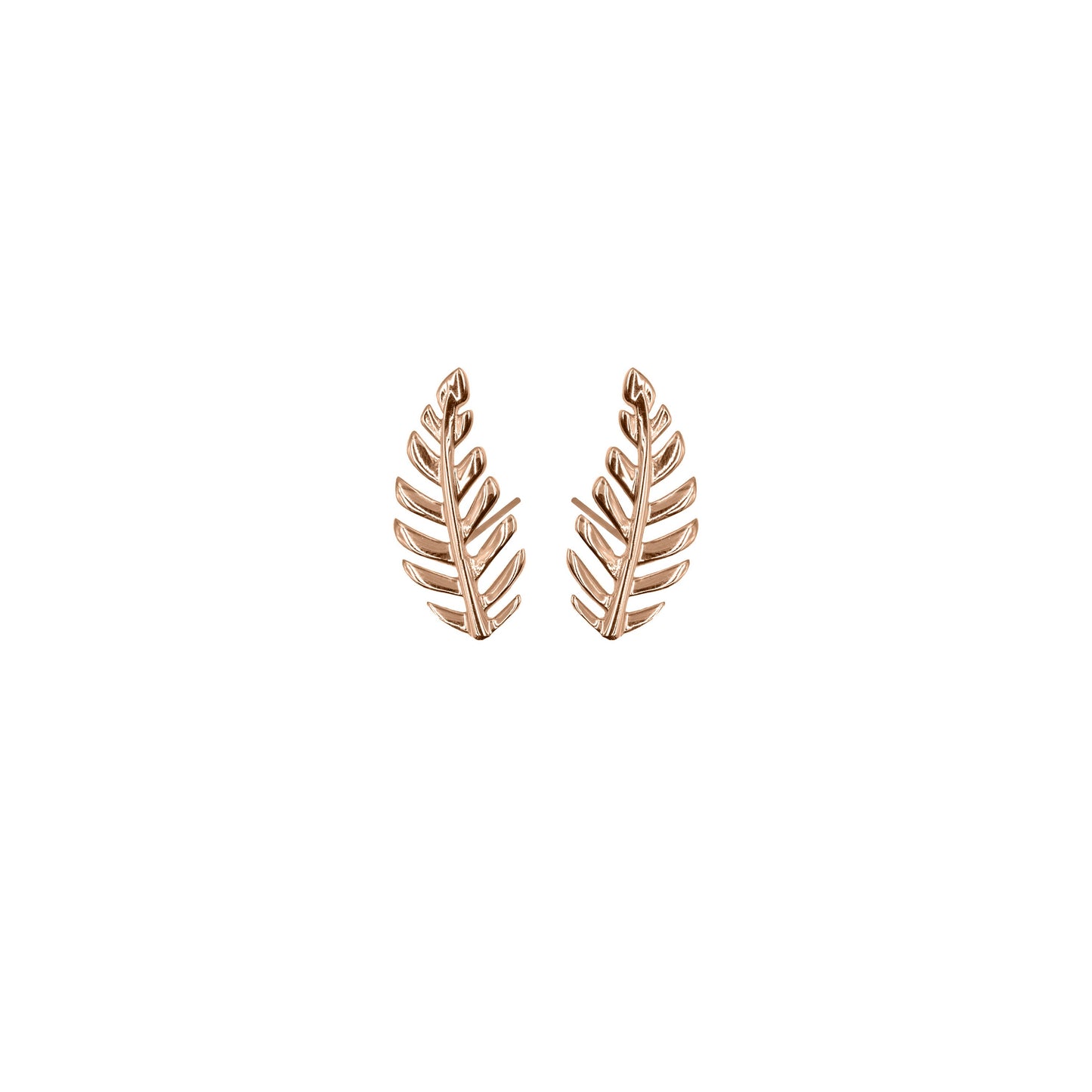 Goddess Collection - Rose Gold Dainty Laurel Leaf Stud Earrings