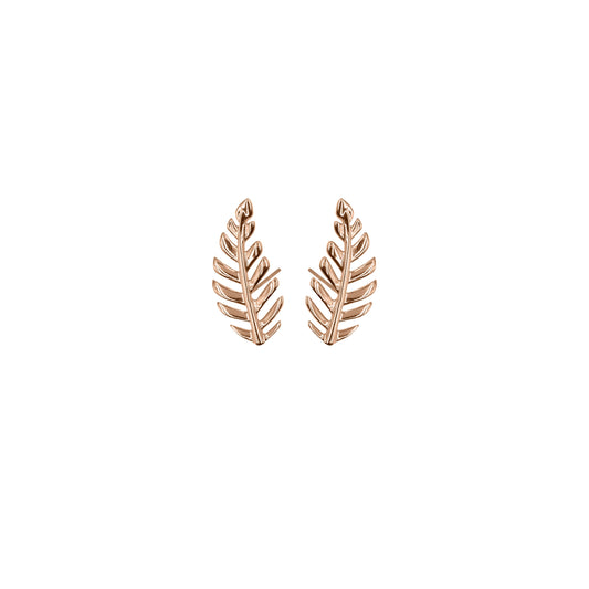 Goddess Collection - Rose Gold Dainty Laurel Leaf Stud Earrings