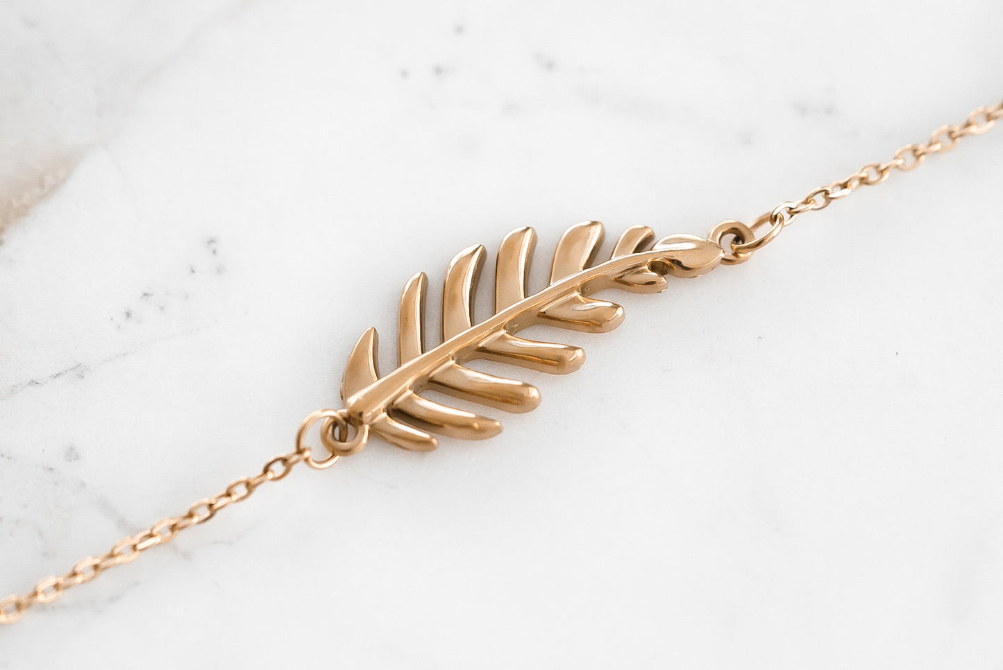 Goddess Collection - Rose Gold Laurel Leaf Clasp Bracelet