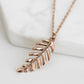 Goddess Collection - Rose Gold Laurel Leaf Drop Necklace