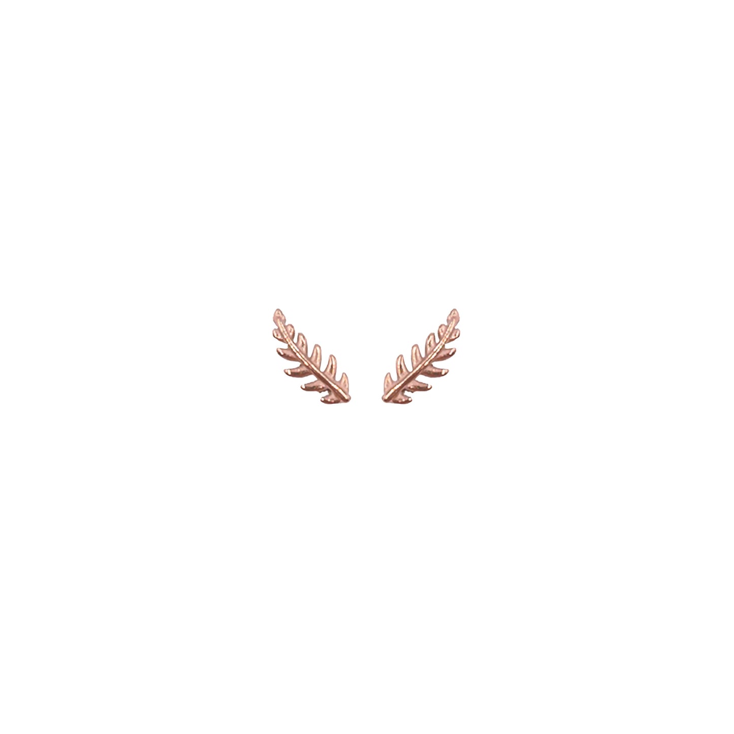 Goddess Collection - Rose Gold Petite Laurel Leaf Stud Earrings