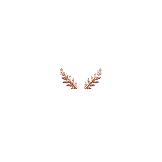 Goddess Collection - Rose Gold Petite Laurel Leaf Stud Earrings