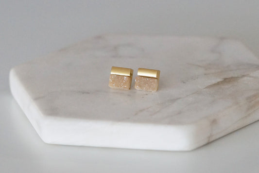 Gracie Collection - Amber Quartz Stud Earrings