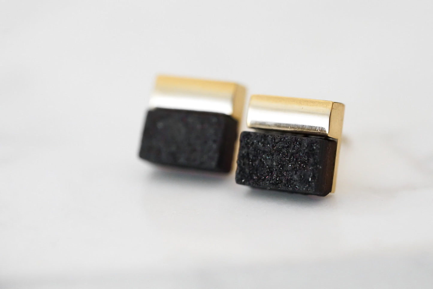 Gracie Collection - Raven Quartz Stud Earrings