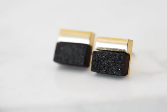 Gracie Collection - Raven Quartz Stud Earrings
