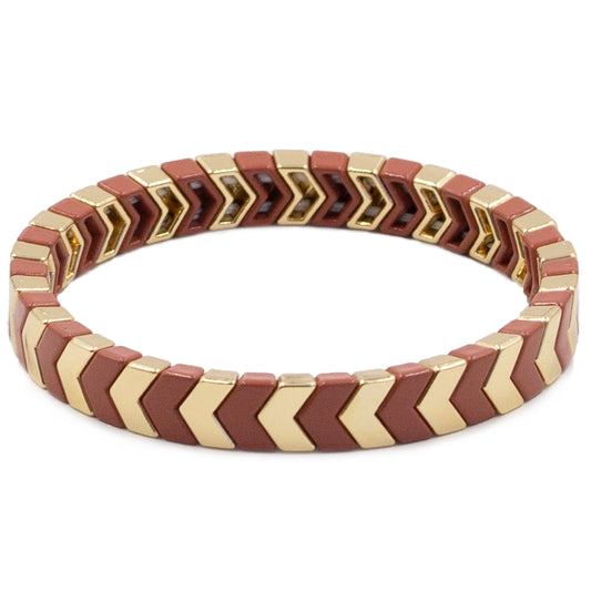 Herringbone Collection - Dark Amber Bracelet