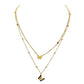 Kalysa Collection - Double Butterfly Layered Necklace