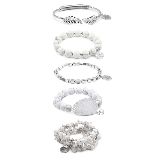 Silver Lustre Bracelet Stack