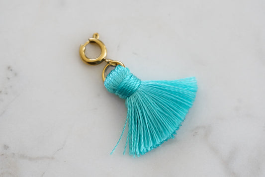 Maker Collection - Aqua Marine Tassel Charm