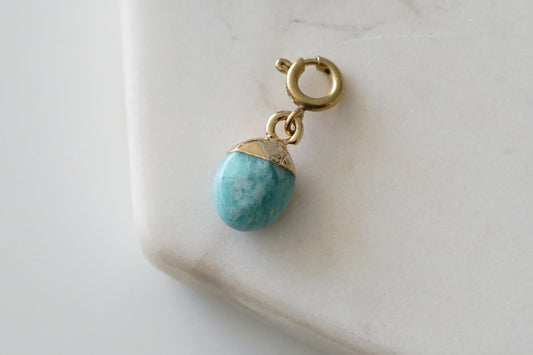 Maker Collection - Mint Dipped Oval Charm