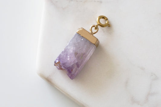 Maker Collection - Mulberry Raw Quartz Charm