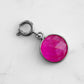 Maker Collection - Silver Fuchsia Circle Charm