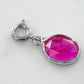 Maker Collection - Silver Fuchsia Oval Charm