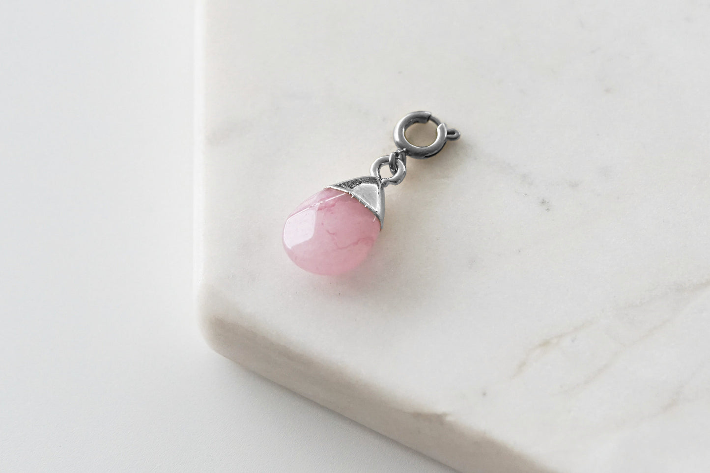 Maker Collection - Silver Scarlet Dipped Teardrop Charm