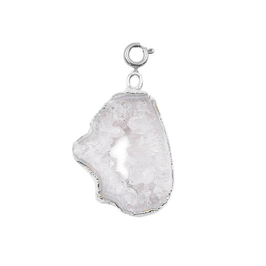 Maker Collection - Silver White Agate Stone Charm