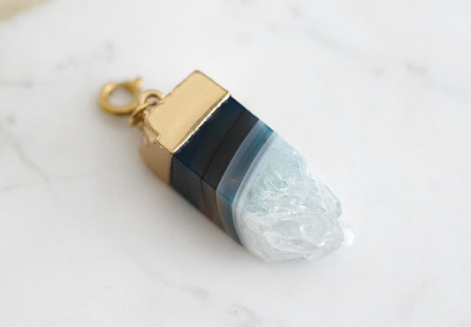 Maker Collection - Azure Raw Quartz Charm