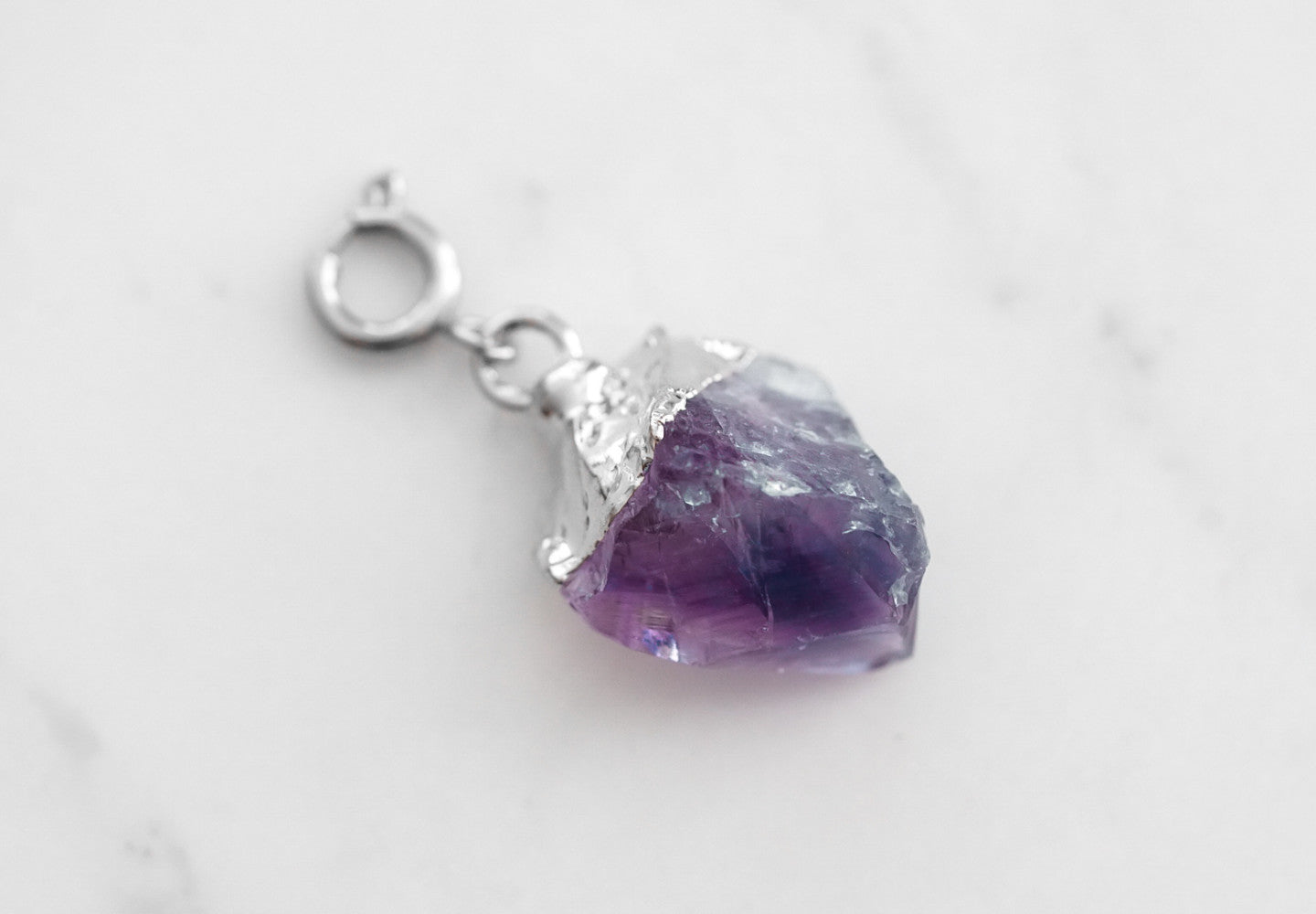 Maker Collection - Silver Mulberry Nugget Quartz Charm