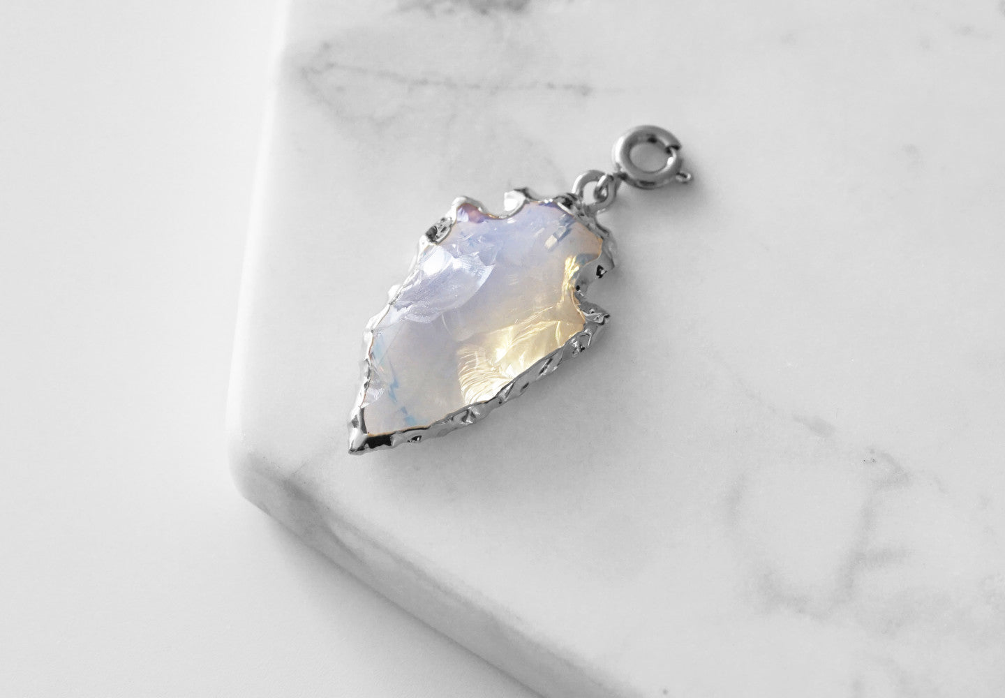 Maker Collection - Silver Moonstone Arrowhead Charm