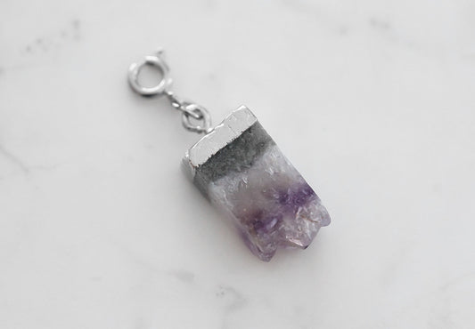 Maker Collection - Silver Mulberry Raw Quartz Charm
