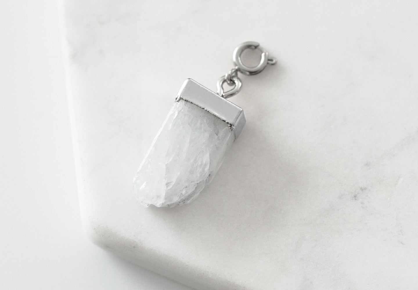 Maker Collection - Silver Raw Quartz Charm