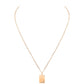 Mama Collection - Rose Gold Engraved Rectangle Necklace