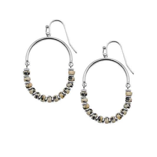 Naomi Collection - Silver Speckle Earrings