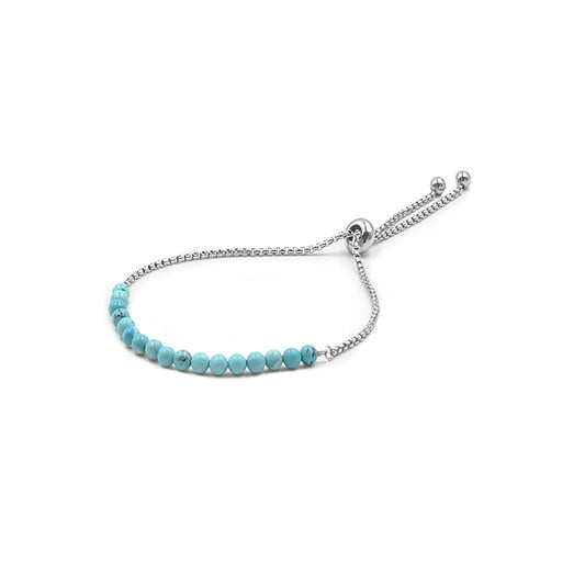 Nixie Collection - Silver Aqua Marine Bracelet 4mm