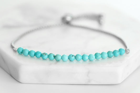 Nixie Collection - Silver Aqua Marine Bracelet 4mm