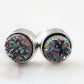 Regal Collection - Silver Elara Cosmic Quartz Stud Earrings