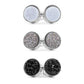 Regal Collection - Silver Noir Quartz Stud Earring Set